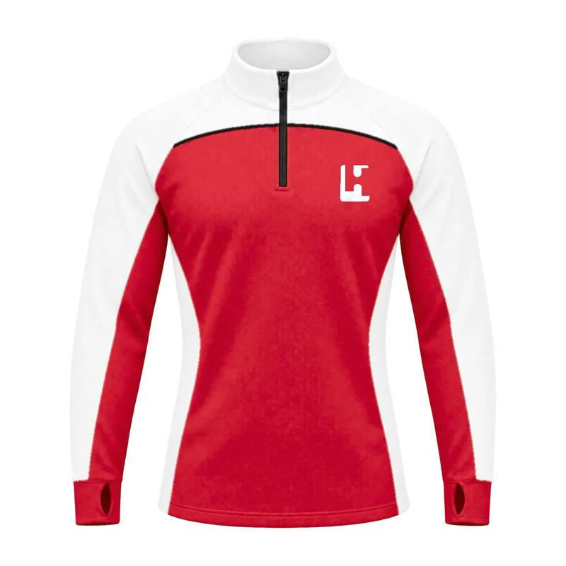 Custom Club Quarter-zip in Red / White, front