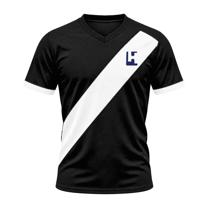 Custom football match jersey in Black / White