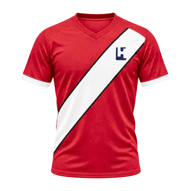 Custom Football Match Jersey in Red / White, front