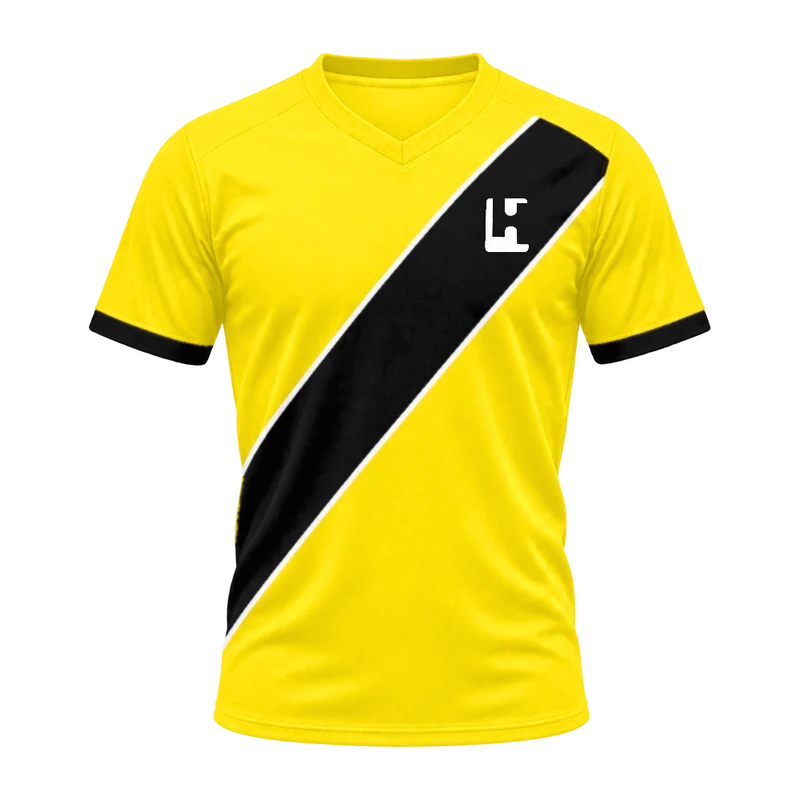 Custom football match jersey in Yellow / Black